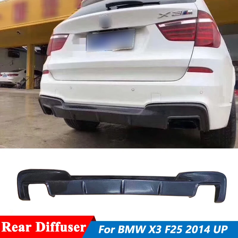 Диффузор заднего бампера из углеродного волокна в 3D-стиле для тюнинга автомобилей BMW X3 F25 Sport версии 2014 года выпуска