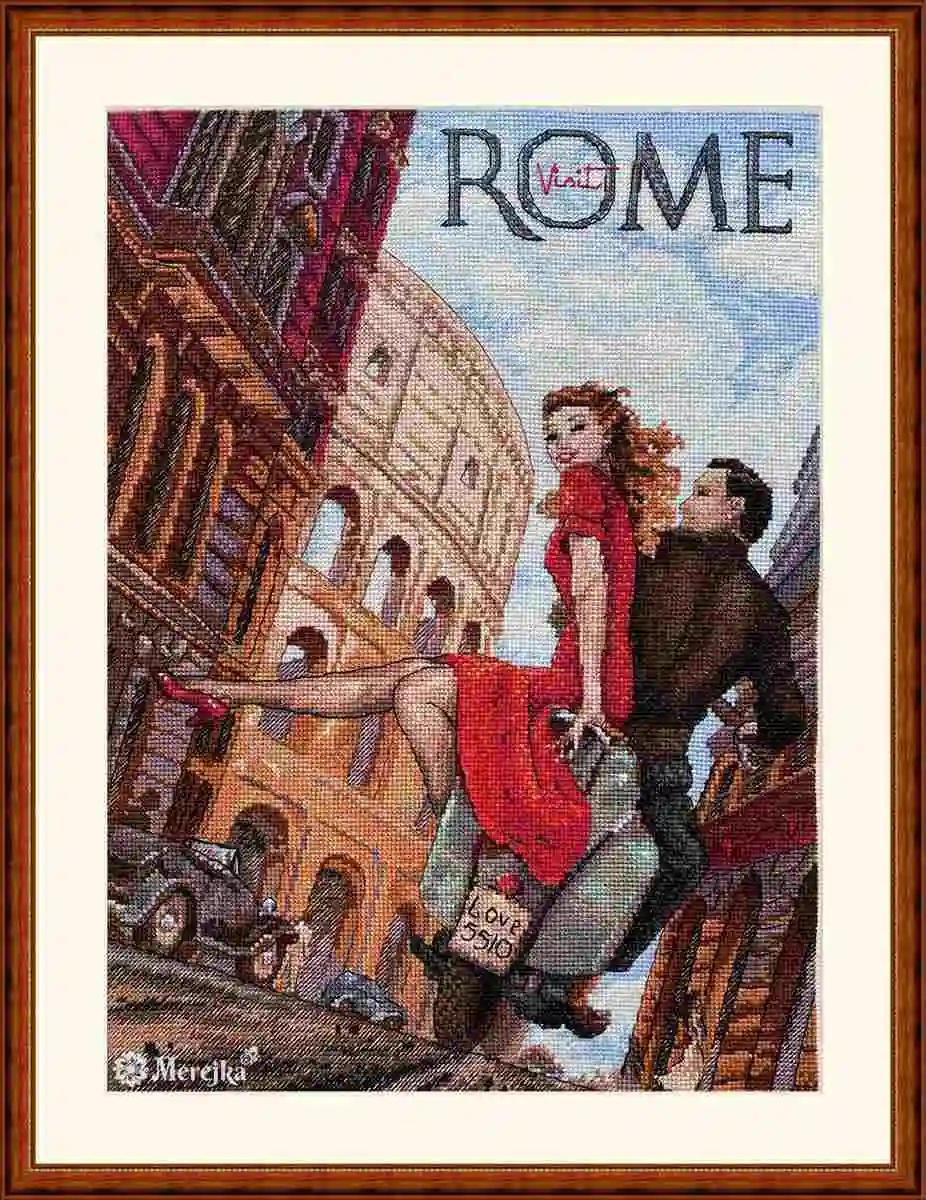 Римские каникулы В Риме 39-49 Набор для вышивания крестиком Набор для вышивания Крестиком Наборы для рукоделия Хлопчатобумажная ткань Мулине