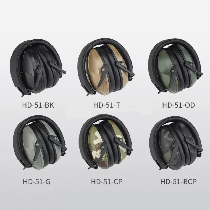 Тактическая шумоподавляющая муфта для ушей для охоты, наушники для стрельбы, шумоподавление, электронная защита слуха, наушники HD-51