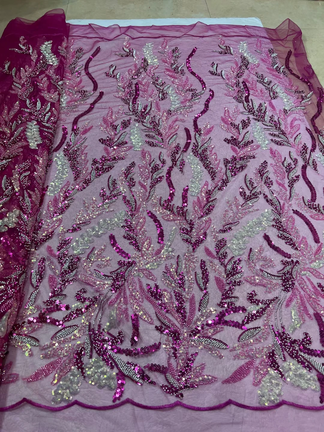 Африканская кружевная ткань ручной работы из бисера 2023, Высококачественная вышивка пайетками, Французская Кружевная ткань в Нигерийском стиле для свадебного платья LCD23124