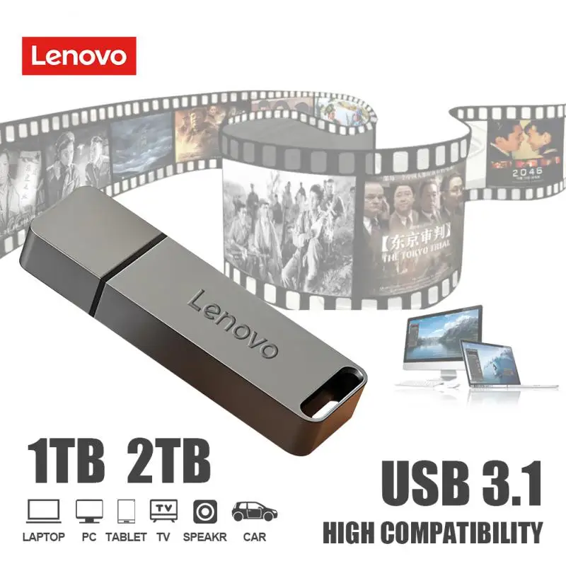 Lenovo 2TB USB 3.1 Флэш-накопитель 1TB 512GB 256GB Металлическая Ручка-Накопитель 128 ГБ Интерфейс Флэш-Диск Мобильного Телефона Компьютер Memory Stick