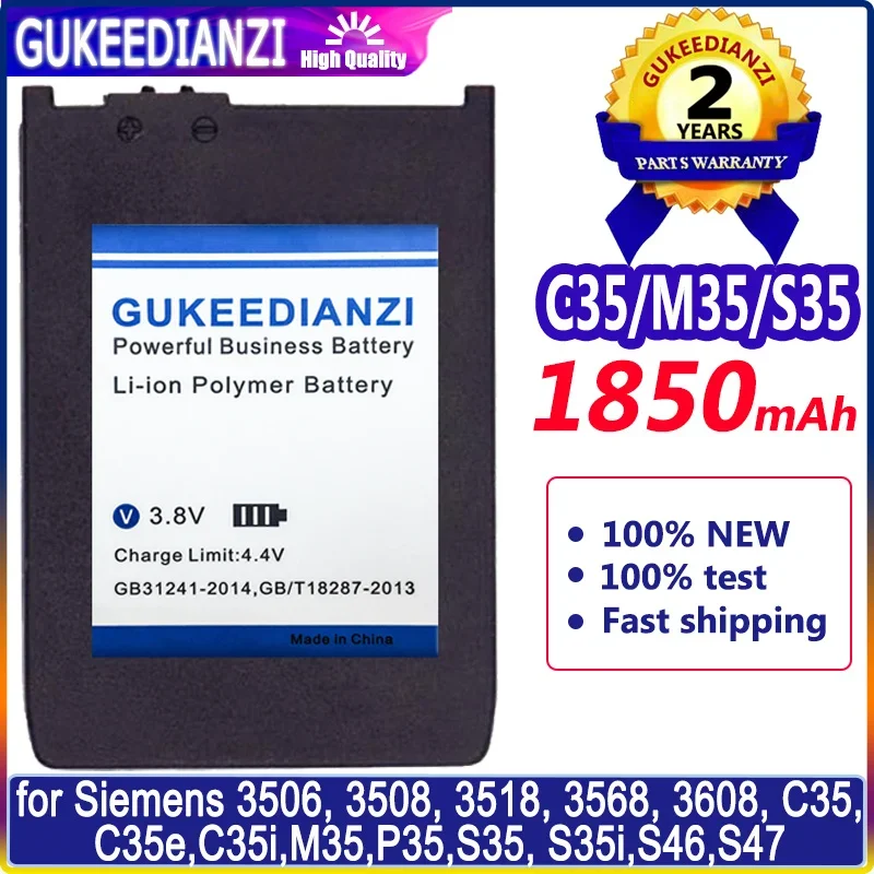 Аккумулятор GUKEEDIANZI 1850 мАч для Siemens 3506, 3508, 3518, 3568, 3608, Аккумуляторы C35, C35e, C35i, M35, P35, S35, S35i, S46, S47