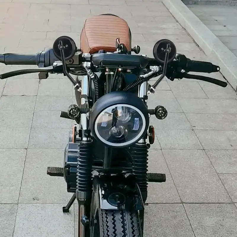 Боковые зеркала мотоцикла, крепление на руль, Мотоциклетные зеркала из стекла высокой четкости, универсальные круглые, 1 пара, клипсового типа с зажимом