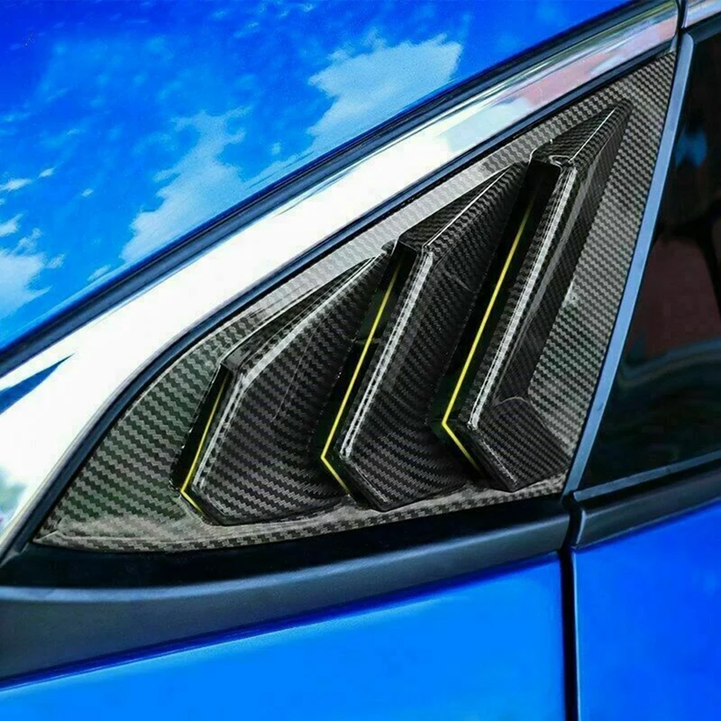 Для Хэтчбека Honda Civic Type R 2016-20201 Крышка Жалюзи Заднего Бокового Вентиляционного Окна Треугольной Формы С Отделкой из Углеродного Волокна Цвета
