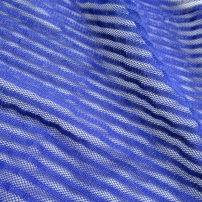 Французская серебряная линия полоску стрейч сетка ткань Моды дна рубашки одеждой черного кружева ткани ручной работы, шить белой чистой ткани