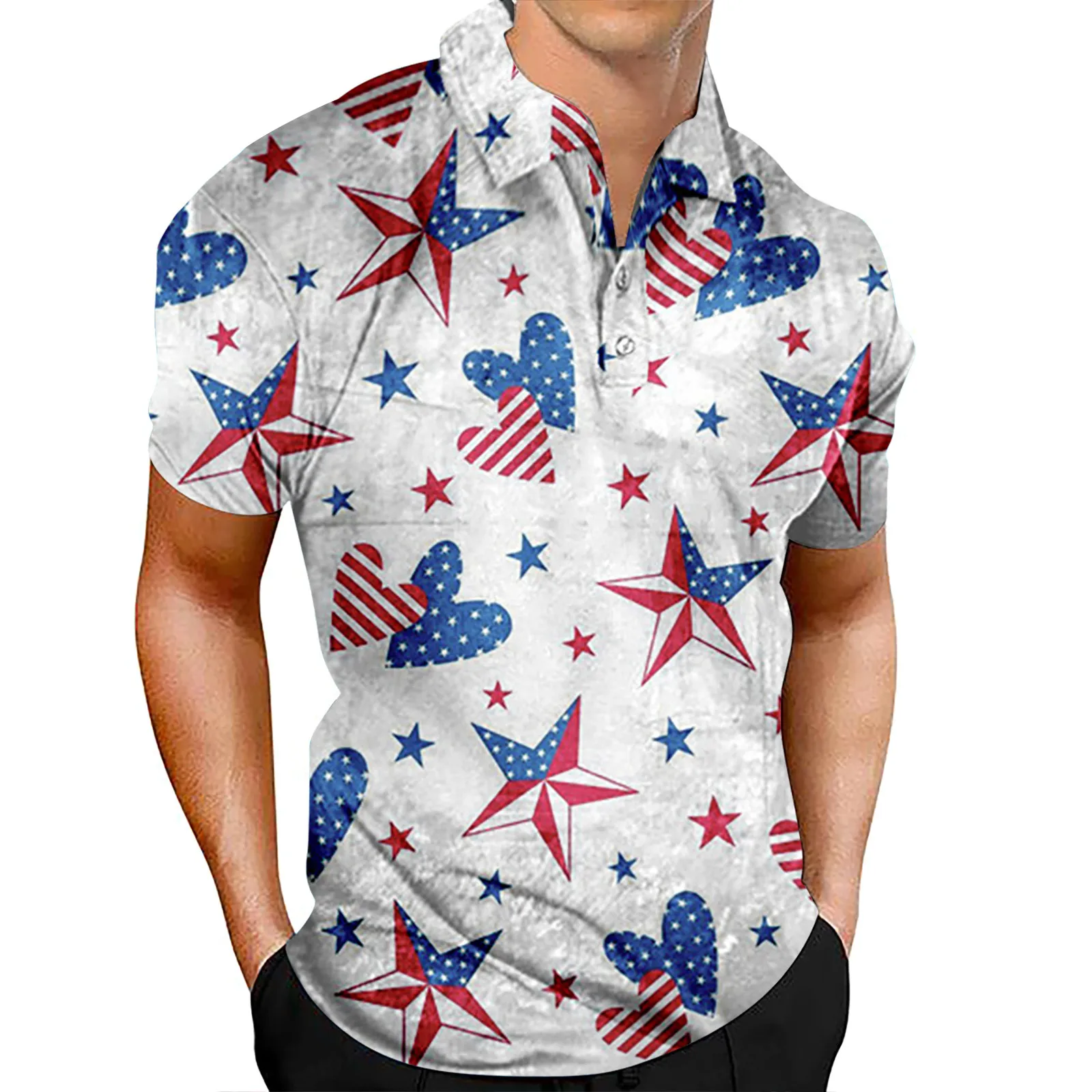 Мужская патриотическая одежда, День Независимости, американский флаг, Классическая рубашка свободного кроя, Модные рубашки, топы