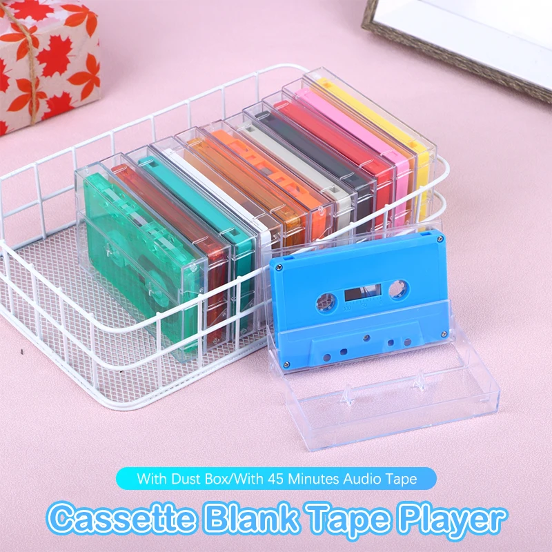 1 комплект стандартного кассетного цветного магнитофона с магнитной аудиокассетой на 45 минут, прозрачный ящик для хранения речи и музыки