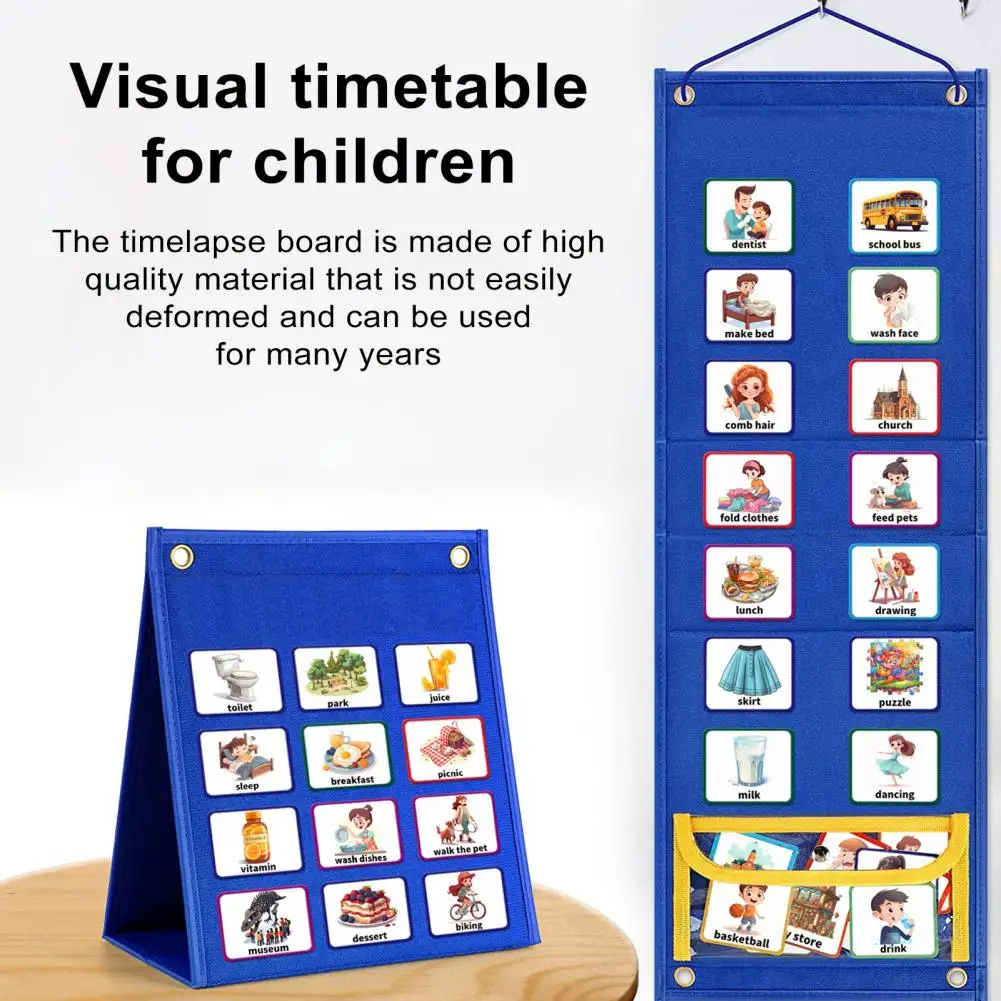 Визуальная Временная шкала для детей Эффективное Планирование Распорядка дня детей 2-в-1 Визуальная Диаграмма Расписания, Набор Календарей для дома для детей