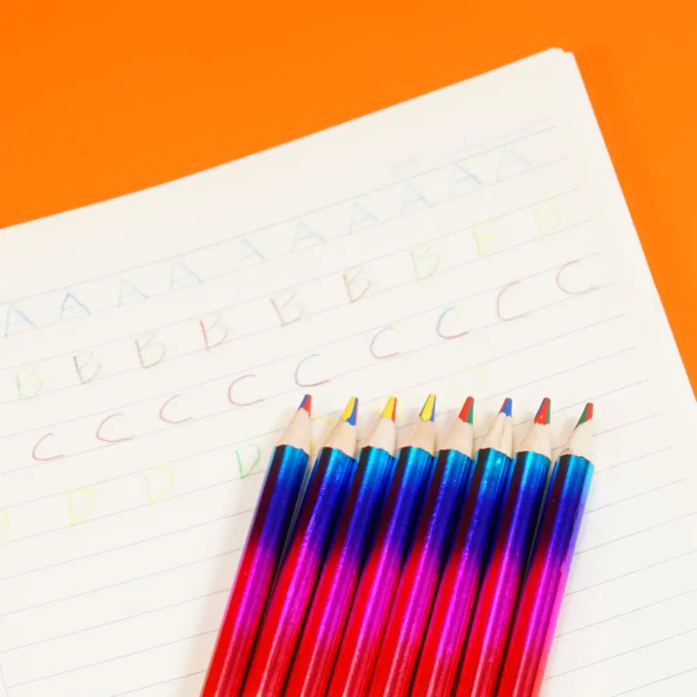 12шт Концентрический Радужный карандаш Для рисования Мелками Kawaii Цветной Набор Карандашей для детей Карандаши для рисования Школьных Цветов