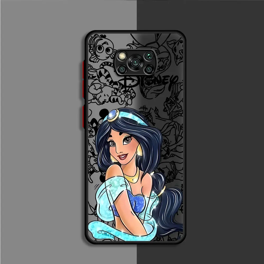 Противоударный Чехол Disney Princess Jasmine Back для Xiaomi Poco C40 X3 NFC M5s M3 X5 Pro M5 X4 GT X3 Pro F3 X4