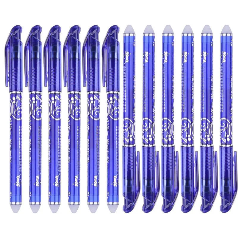12 шт. Роскошная Стираемая Гелевая ручка 0,5 мм, Канцелярские ручки для домашнего офиса, для экзаменов по письму