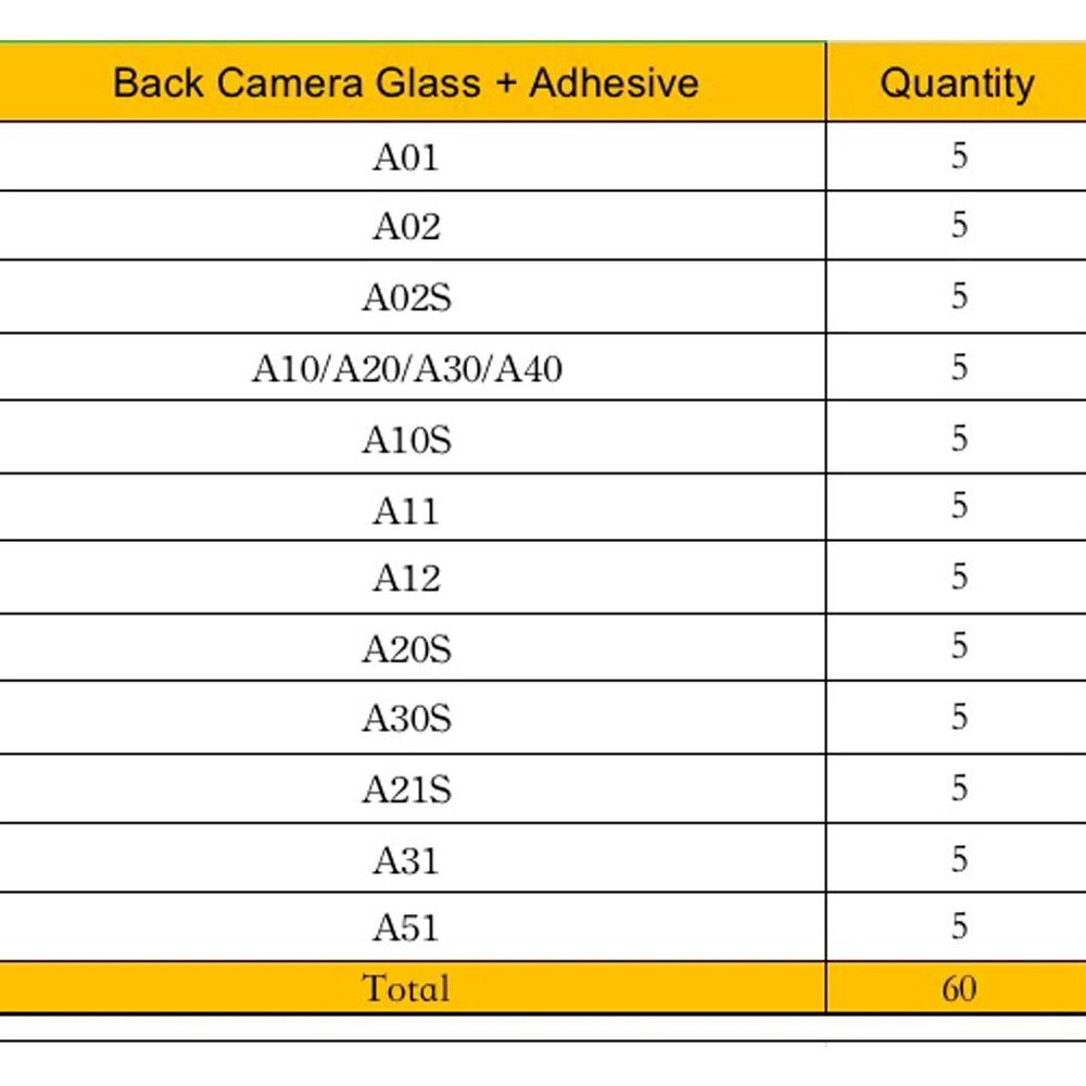 50 компл. Задняя Камера Стеклянный Объектив Для Samsung A51 A10 A20 A30 A40 A02S A10S A21S A01 A11 A12 A31 Стекло С Клейкой Наклейкой 3 М