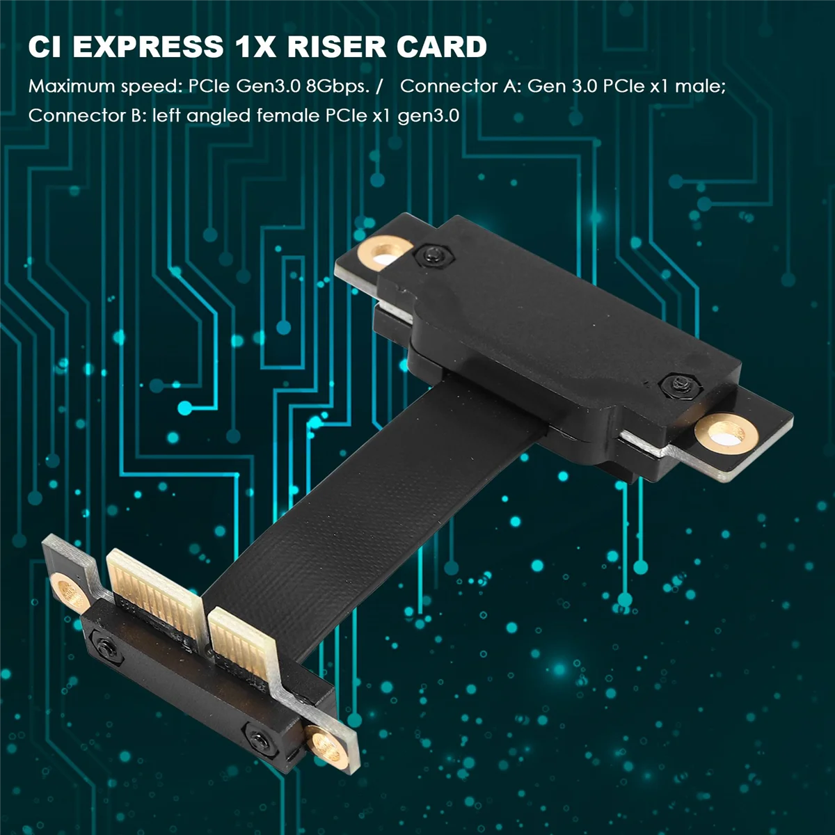 Кабель PCIE X1 Riser Cable Двойной 90-Градусный Прямоугольный Удлинитель PCIe 3.0 X1-X1 8 Гбит/с PCI Express 1X Riser Card - 5 см