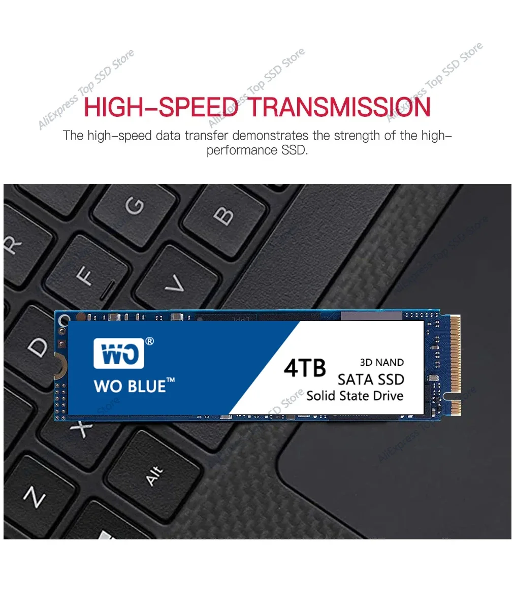 Western Original WO Blue SATA SSD 2TB M.2 NVME 2280 1TB 500GB 4TB 8TB Внутренний Твердотельный Накопитель Для Ноутбуков ПК