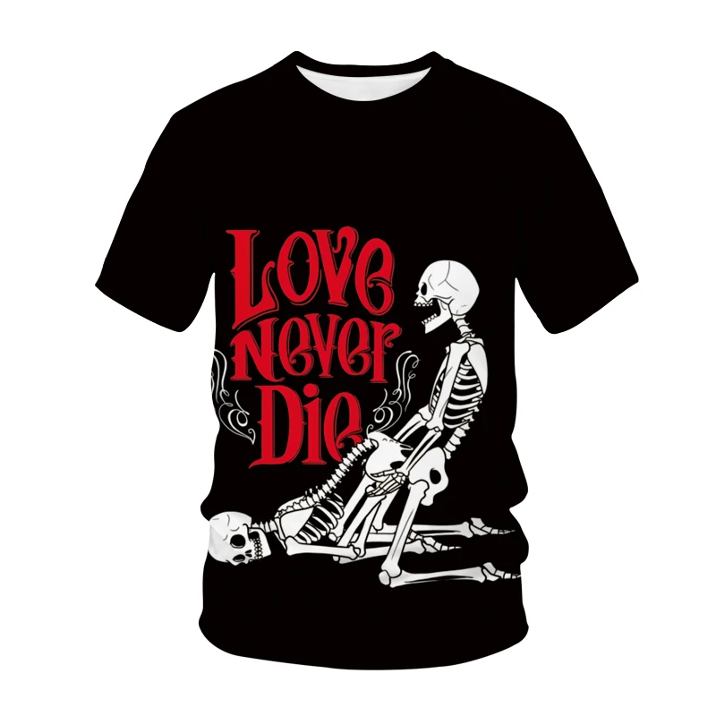 Мужская футболка beauty skeleton с 3D-принтом, модная уличная футболка в стиле хип-хоп, большой размер, изготовленная специально