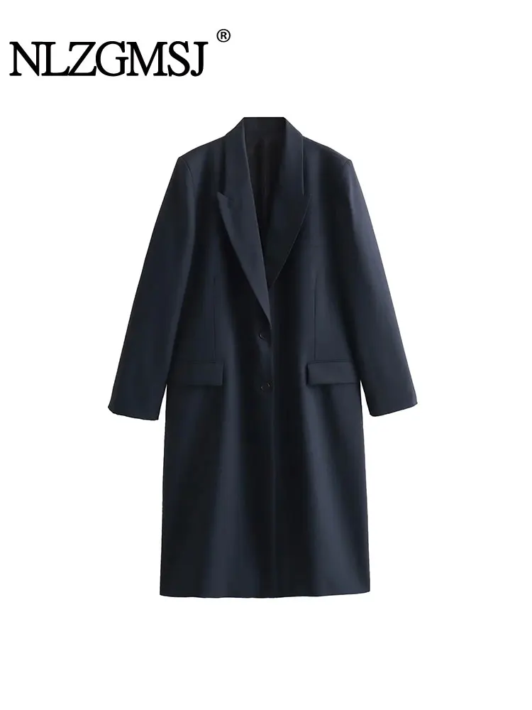 Осеннее пальто TRAF 2023 для женщин, пальто в простом стиле, теплые элегантные женские длинные пальто, модное женское пальто