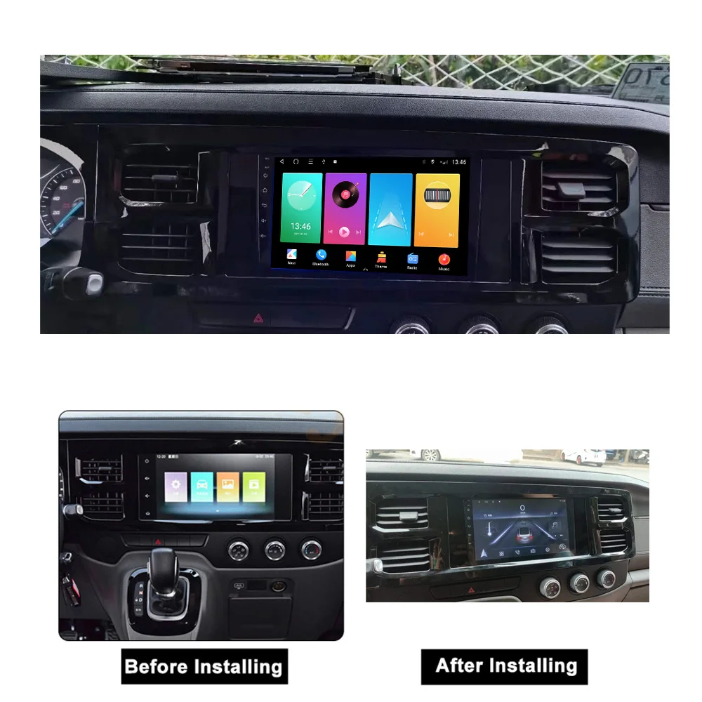 9-дюймовое Автомобильное Радио Для Ford Transit PRO 2021 2022 GPS Навигация Мультимедийный Плеер Головное Устройство QLED Стерео DVD 8G 128G UIS7862 AI Voice