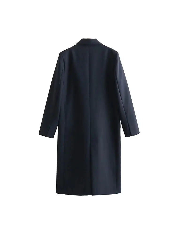 Осеннее пальто TRAF 2023 для женщин, пальто в простом стиле, теплые элегантные женские длинные пальто, модное женское пальто