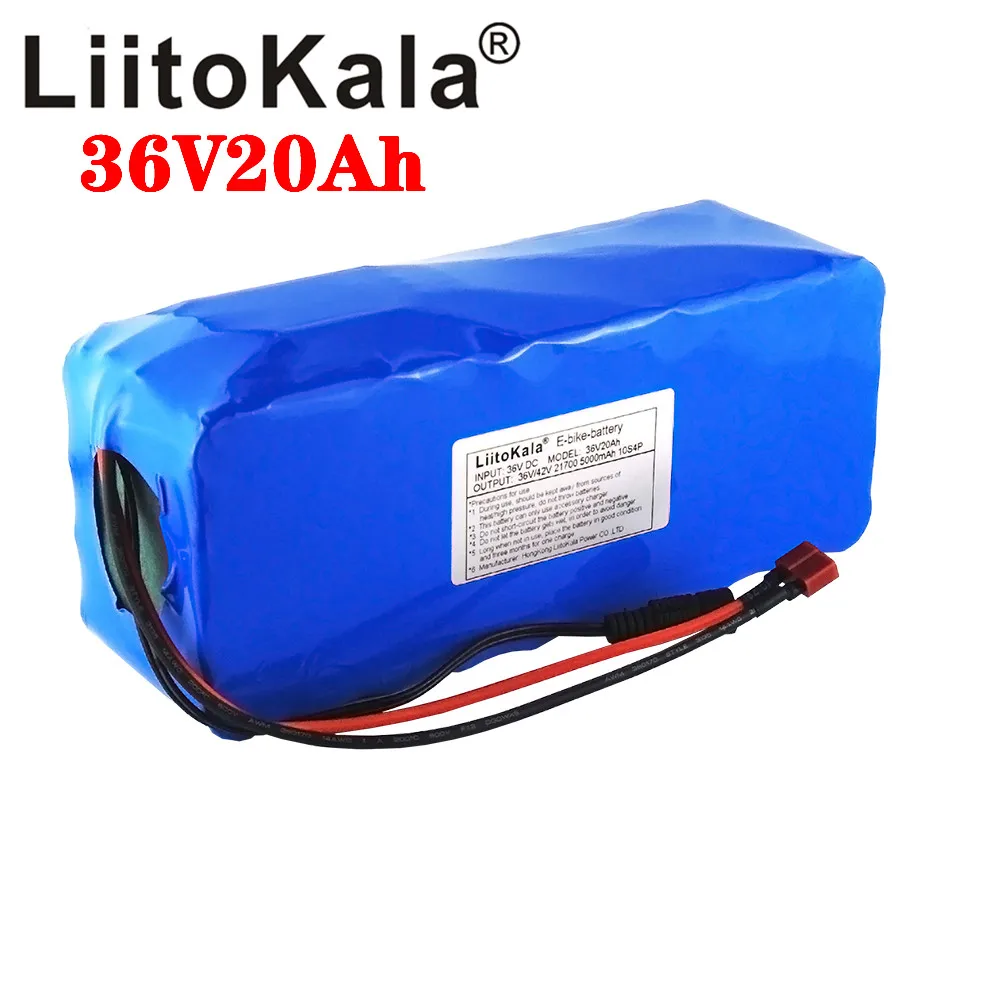 LiitoKala 36V 20Ah аккумулятор 217005000mah 10S4P аккумуляторная батарея 1000W высокой мощности 42V 15000mAh Ebike электрический велосипед 30A BMS