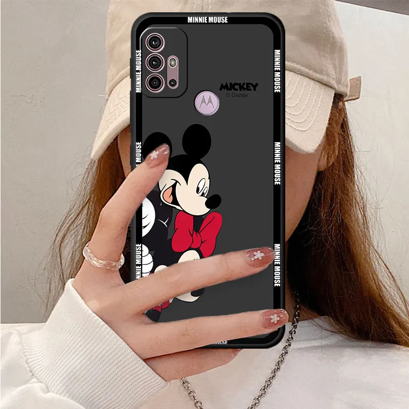 Семейный Чехол Mickey Minnie Stitch для Motorola Moto G30 G200 5G G60 G9 G72 G52 G8 Power G22 30 Neo 40Pro Coque Funda Черный