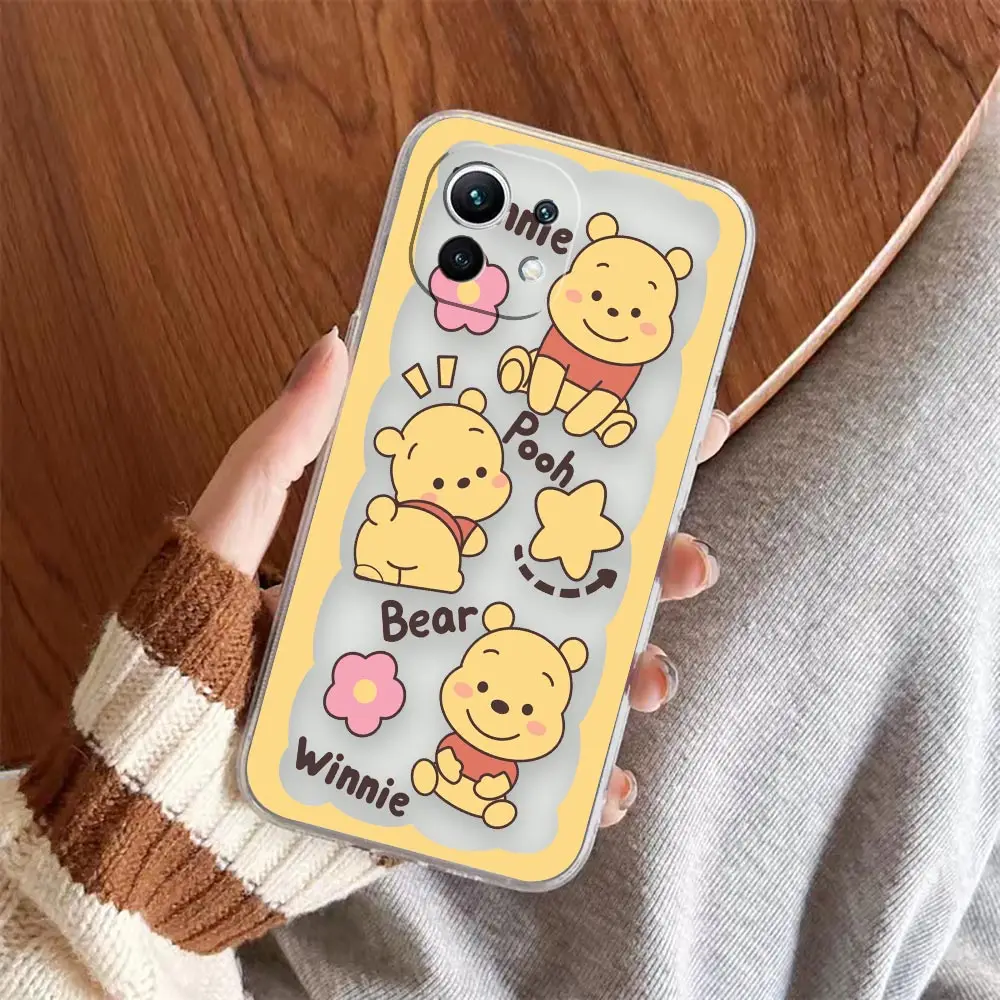 Прозрачный Чехол Для Телефона Xiaomi 13 12 12X 11 11T 10 10S 9SE 9 8 6 Чехол Funda Coque Capa Shell Cover Cute Winnie The Pooh Bear Tigger