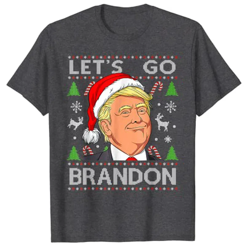 Забавный Let's Go с Брэндоном Трампом, Уродливый Рождественский Свитер, Праздничная Футболка, Одинаковые семейные Пижамы Для Рождественской семьи, Топы